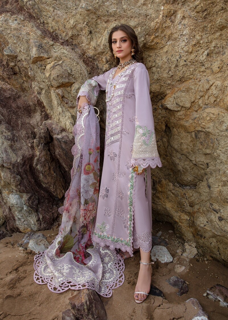 product Saira Shakira D-03b Lillie De Jong - Amethyst Embroidered Lawn 3pc Suit Collection 2024