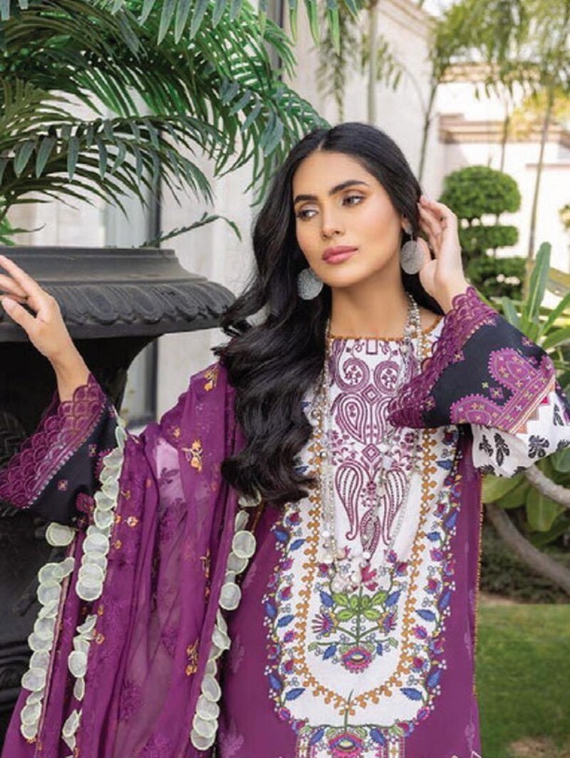 Humdum D-04 Embroidered Lawn 3pc Suit Collection 2024