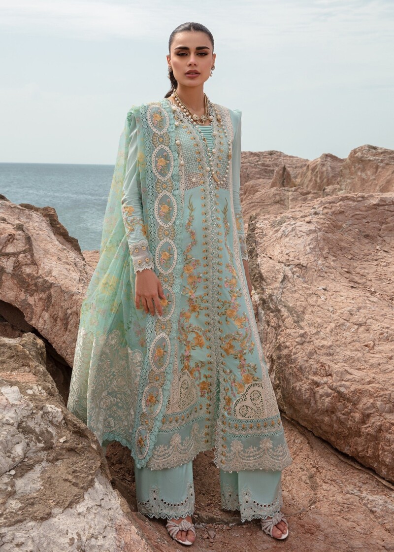 product Saira Shakira D-04a Dove S Song - Opel Embroidered Lawn 3pc Suit Collection 2024