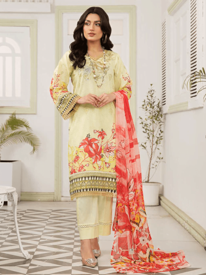 Al-Kareem Fabrics D-05 Printed Lawn 3pc Suit Collection 2024