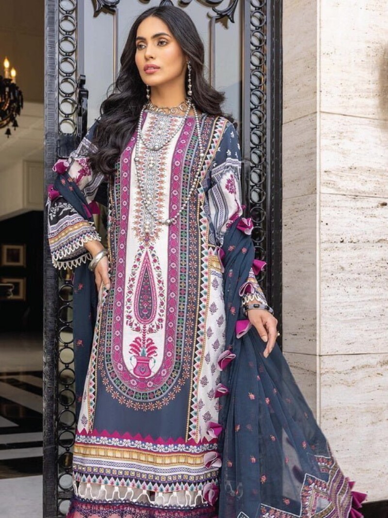 Humdum D-06 Embroidered Lawn 3pc Suit Collection 2024