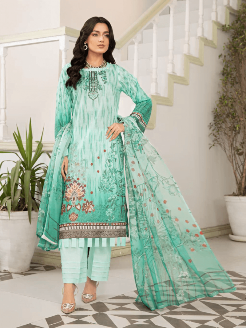 Al-Kareem Fabrics D-07 Printed Lawn 3pc Suit Collection 2024