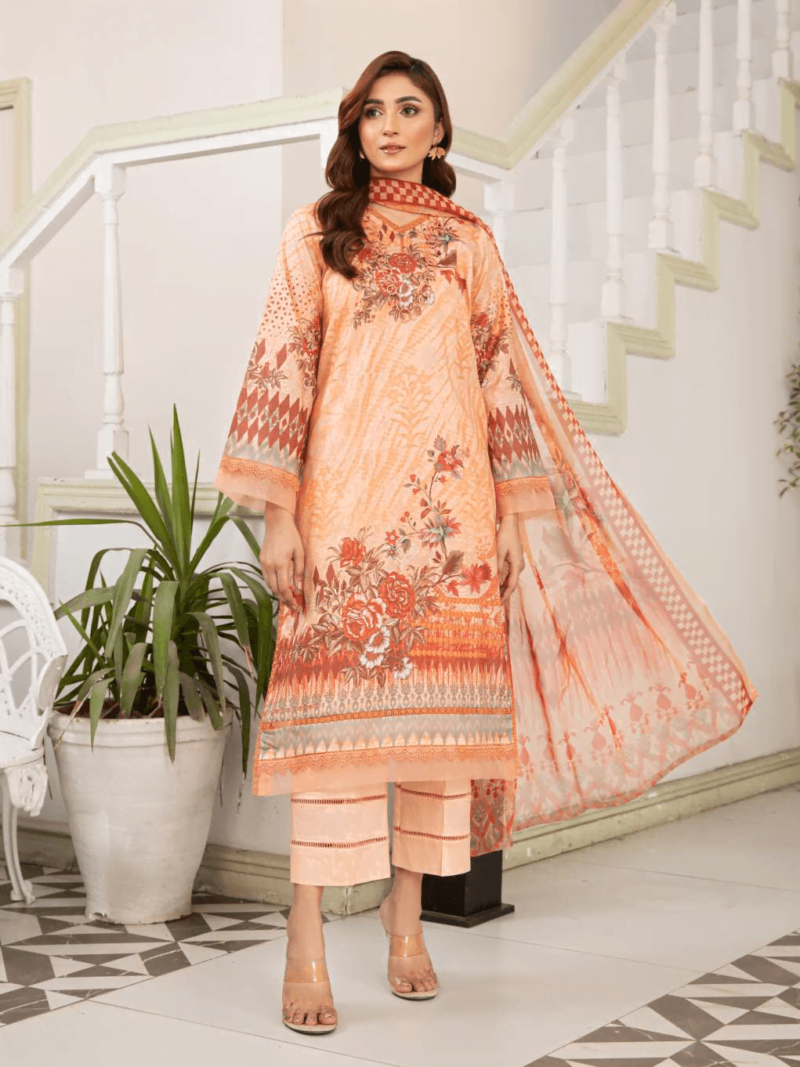 Al-Kareem Fabrics D-08 Printed Lawn 3pc Suit Collection 2024