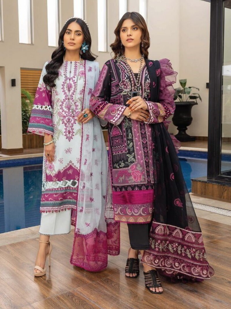 Humdum D-09 Embroidered Lawn 3pc Suit Collection 2024