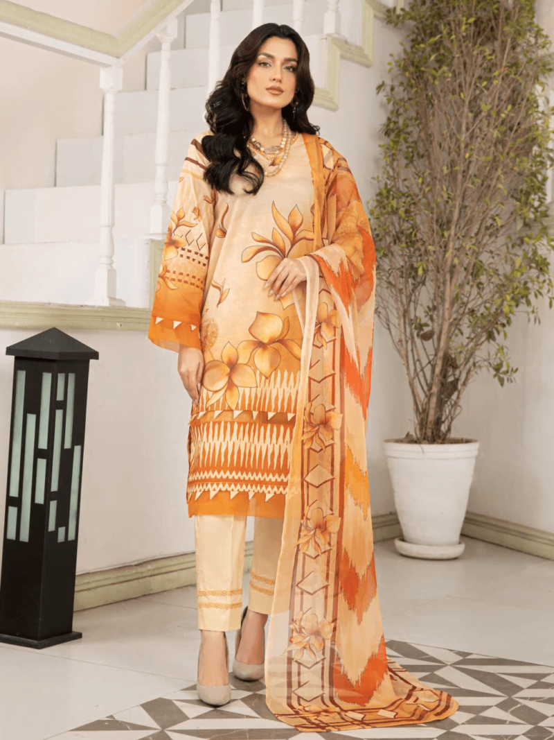 Al-Kareem Fabrics D-09 Printed Lawn 3pc Suit Collection 2024