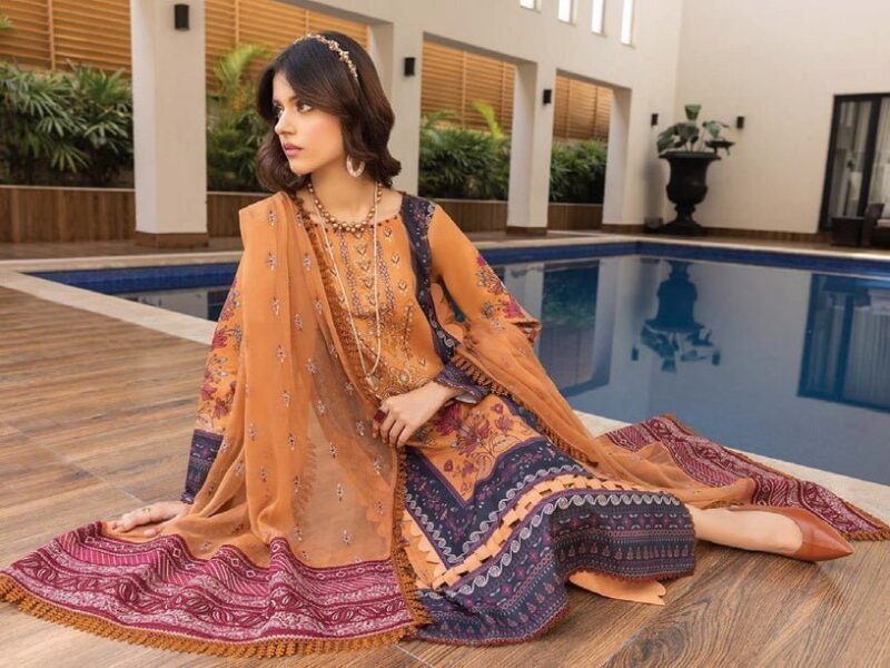 Humdum D-10 Embroidered Lawn 3pc Suit Collection 2024