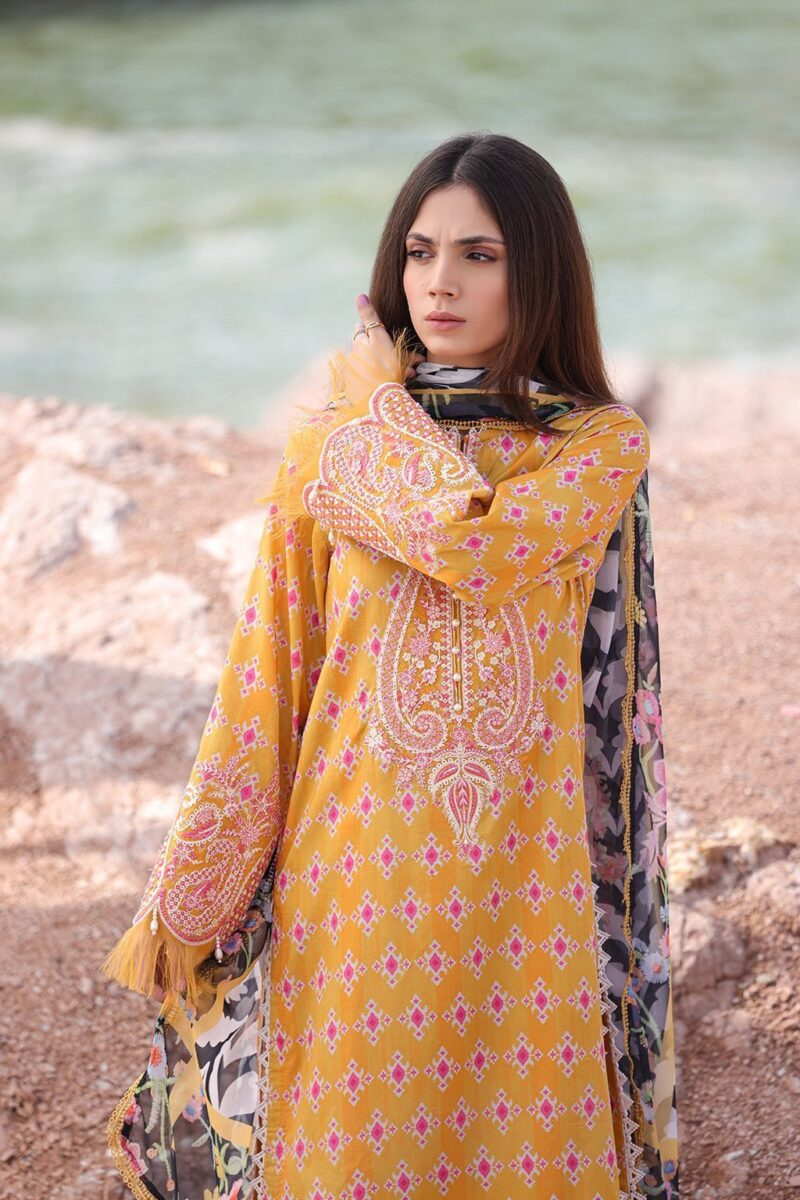 Ayzel Tropicana Azl-24-V2-10 Meline Embroidered Lawn 3pc Suit Collection 2024