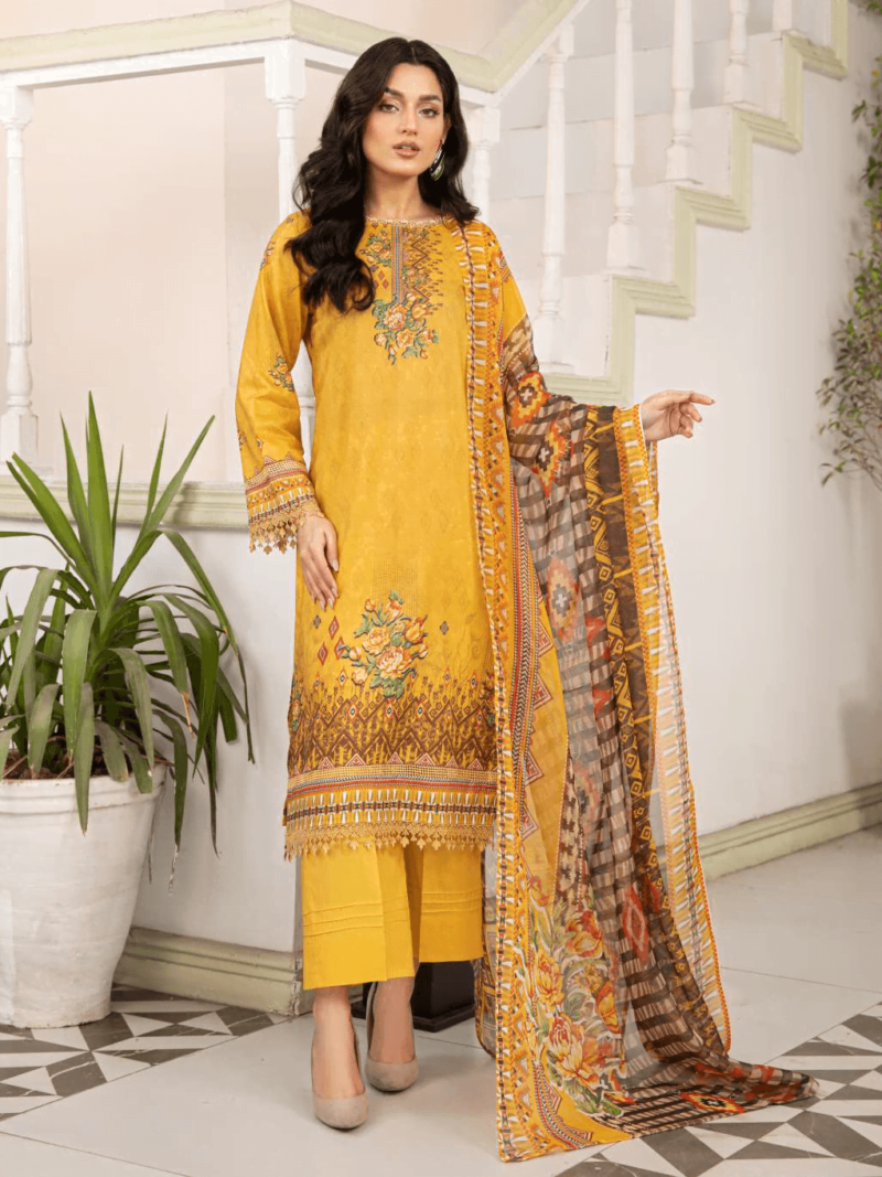 Al-Kareem Fabrics D-10 Printed Lawn 3pc Suit Collection 2024