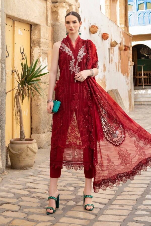 Maria.B D-2401-B Embroidered Luxury Lawn 3pc Suit Collection 2024