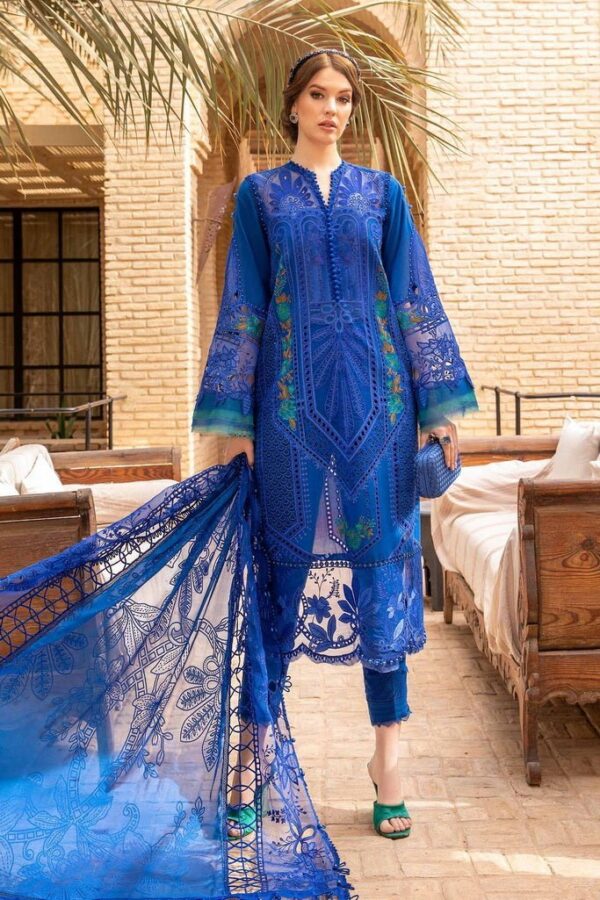 Maria.b D-2404-B Embroidered Luxury Lawn 3Pc Suit Collection 2024