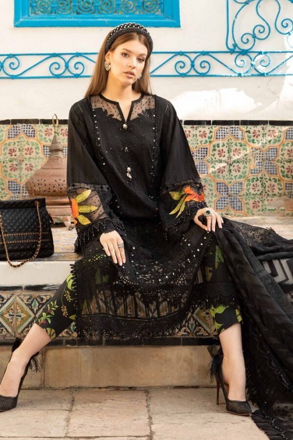 Maria.B D-2408-B Embroidered Luxury Lawn 3pc Suit Collection 2024