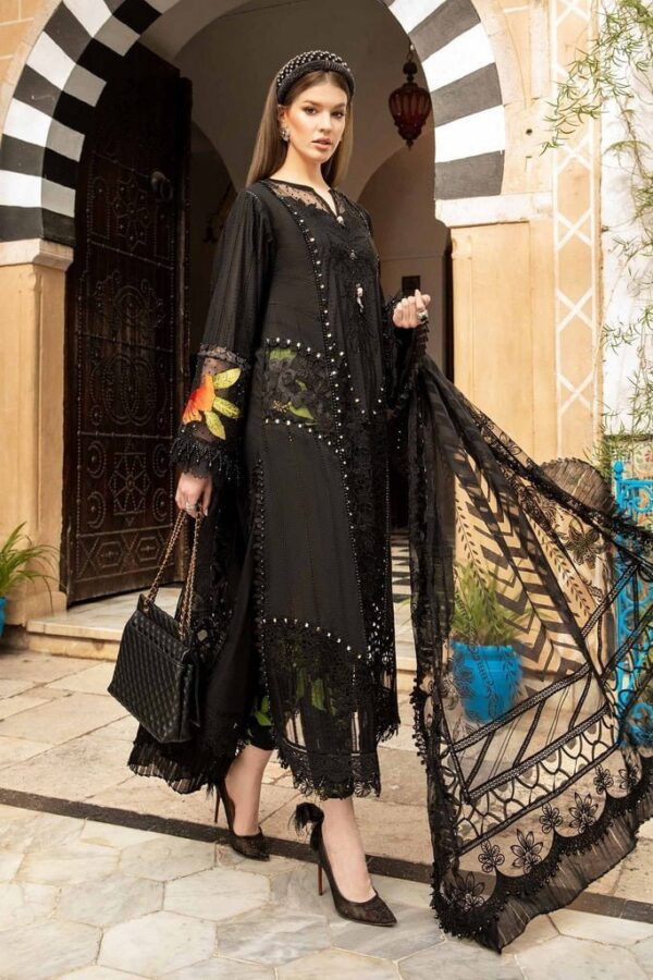 Maria.B D-2408-B Embroidered Luxury Lawn 3pc Suit Collection 2024