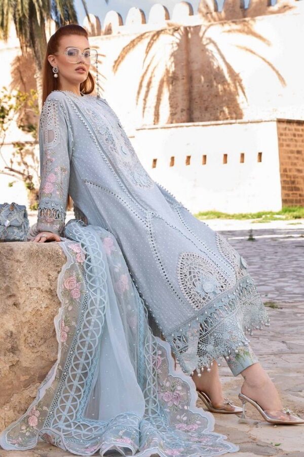 Maria.B D-2410-B Embroidered Luxury Lawn 3pc Suit Collection 2024