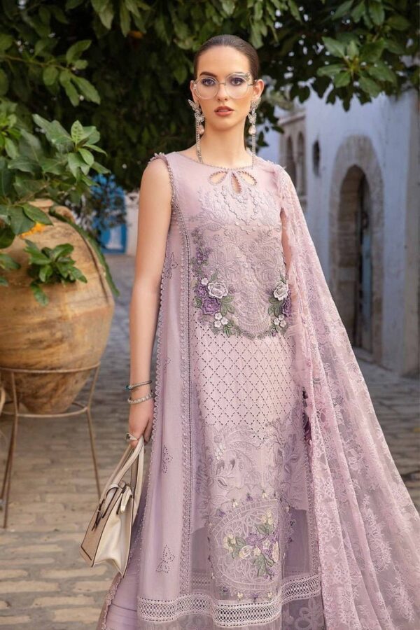 Maria.B D-2411-B Embroidered Luxury Lawn 3pc Suit Collection 2024