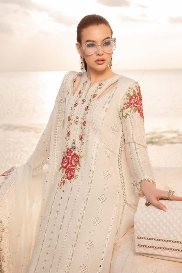 Maria.B D-2412-A Embroidered Luxury Lawn 3pc Suit Collection 2024