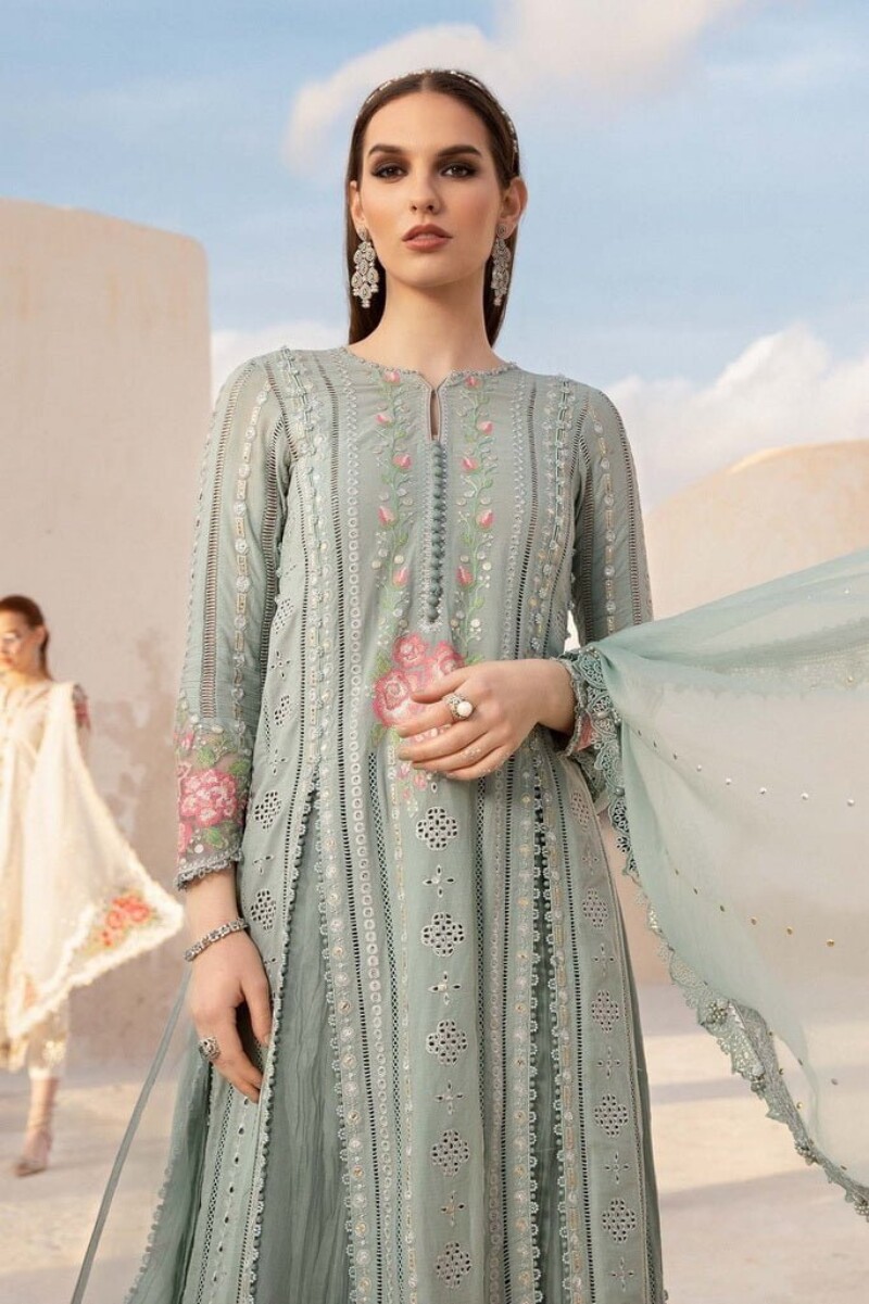 Maria.B D-2412-B Embroidered Luxury Lawn 3pc Suit Collection 2024