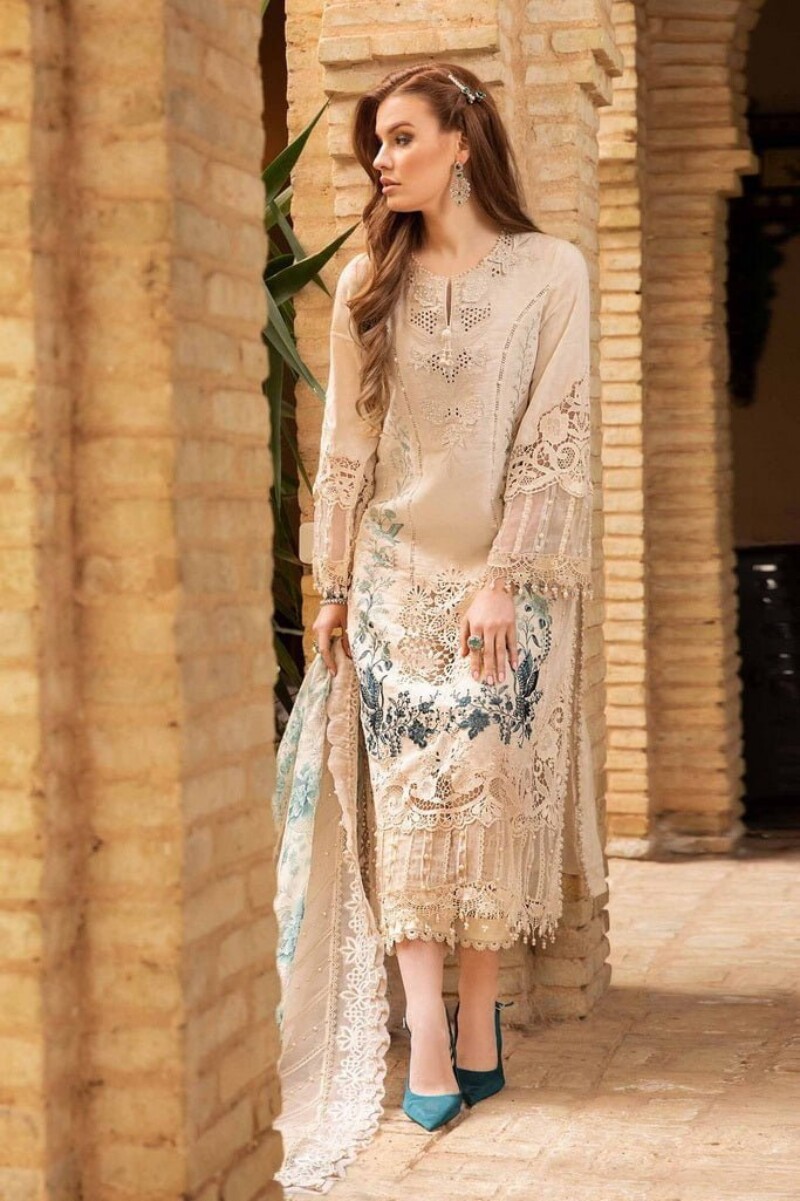 Maria.B D-2414-B Embroidered Luxury Lawn 3pc Suit Collection 2024