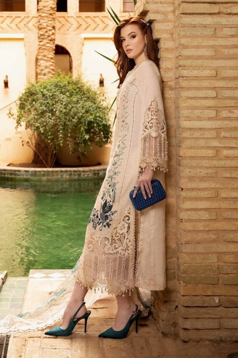 Maria.B D-2414-B Embroidered Luxury Lawn 3pc Suit Collection 2024