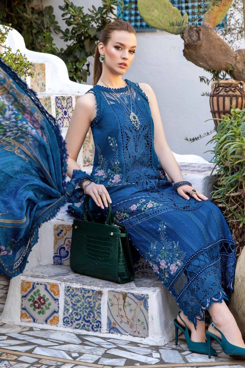 product Maria B Embroidered Lawn D-2415-A 3 Piece Suit Cultural Outfit 2024