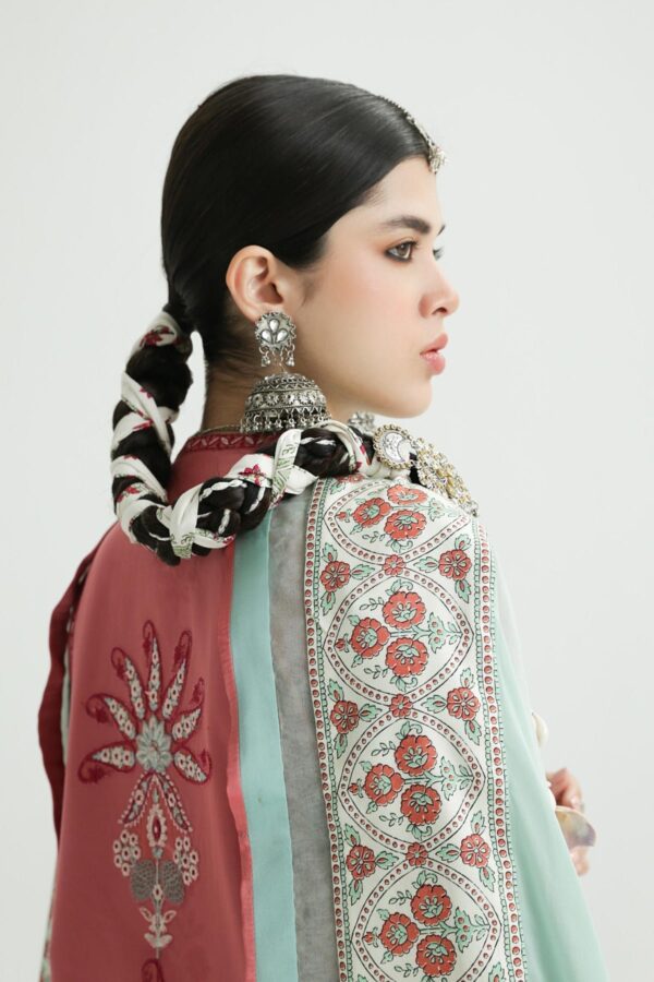 Zara Shahjahan D-10B Sandal Embroidered Luxury Lawn 3Pc Suit Collection 2024