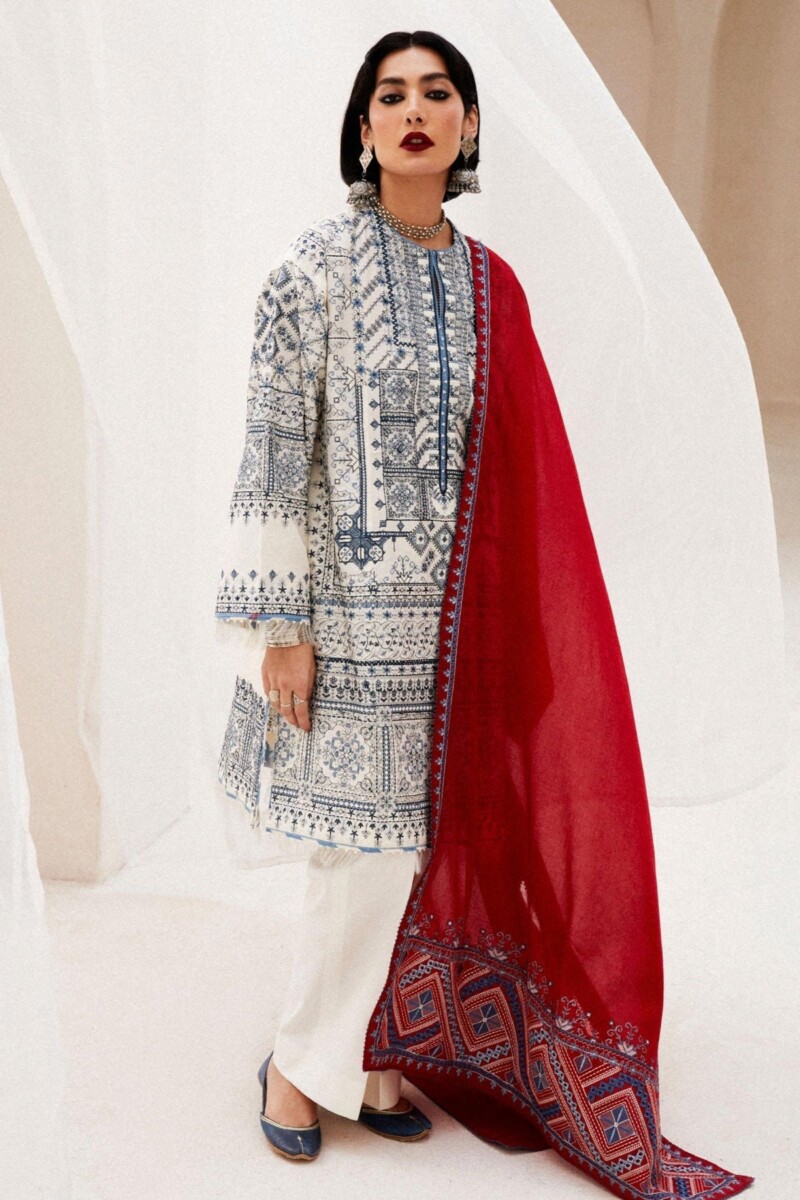 product Zara Shahjahan D-02a Diya Embroidered Luxury Lawn 3pc Suit Collection 2024