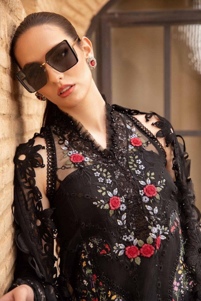 product Maria B Embroidered Lawn D-2405-B 3 Piece Suit Cultural Outfit 2024