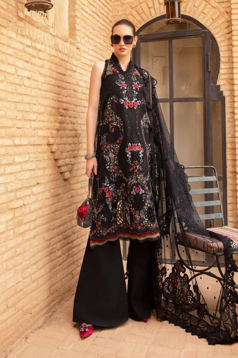 product Maria B Embroidered Lawn D-2405-B 3 Piece Suit Cultural Outfit 2024