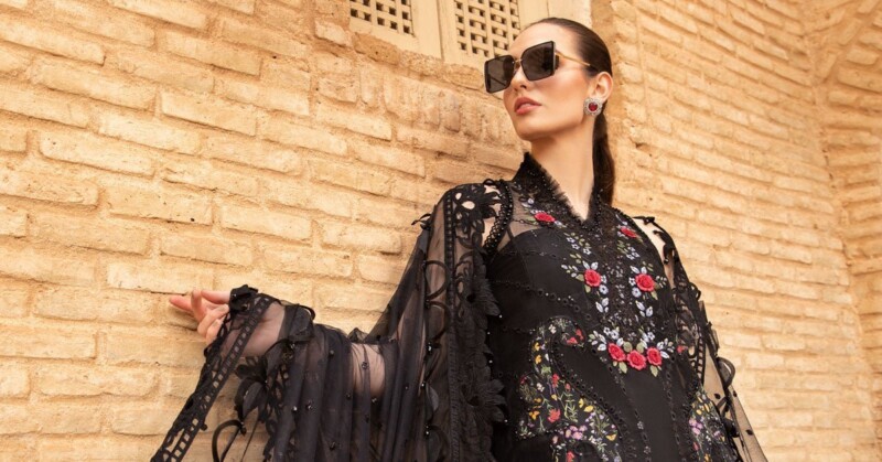 product Maria B Embroidered Lawn D-2405-B 3 Piece Suit Cultural Outfit 2024