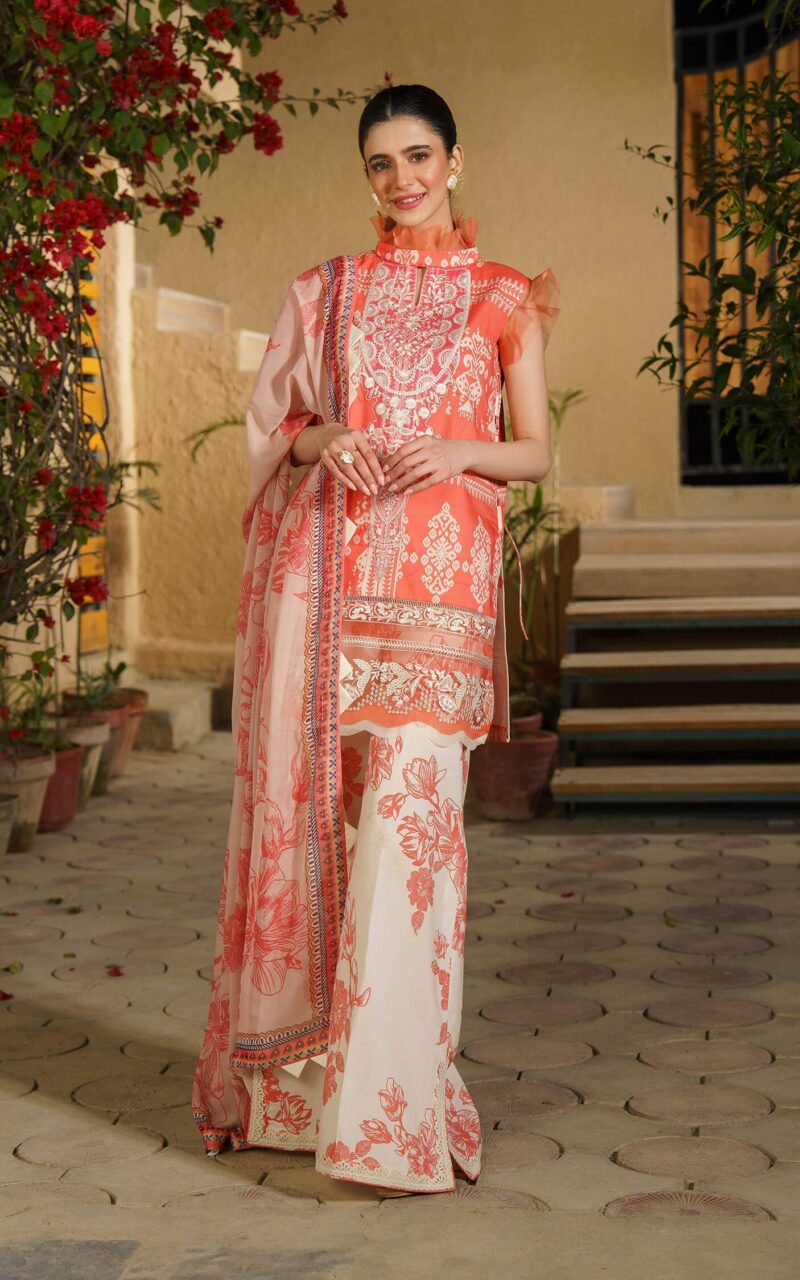 Asifa & Nabeel M 01 Dahlia Meraki Premium Lawn Collection