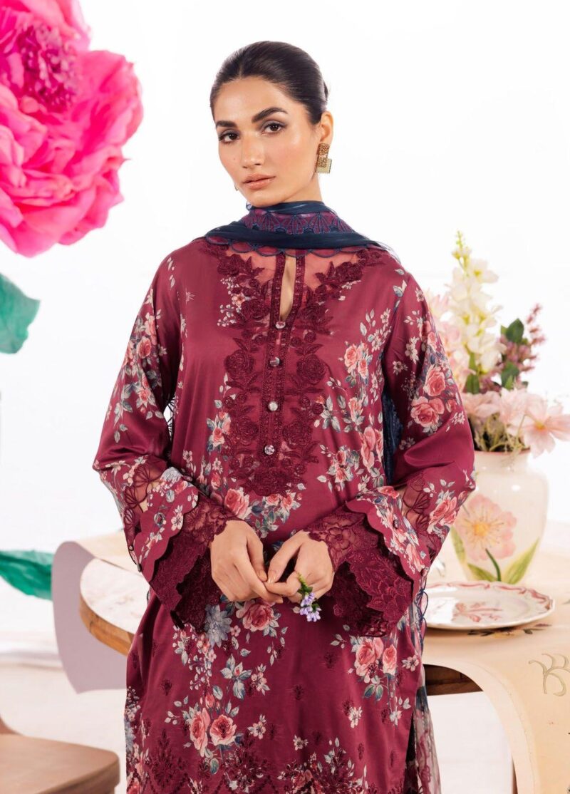 Iznik Dahlia Dl-11 Solistice Embroidered Luxury Lawn 3pc Suit Collection 2024