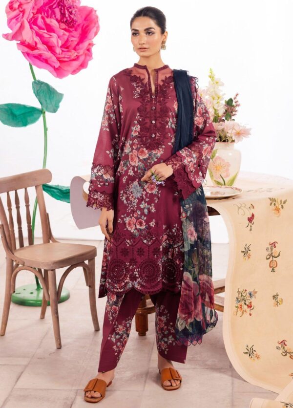 Iznik Dahlia Dl-11 Solistice Embroidered Luxury Lawn 3Pc Suit Collection 2024