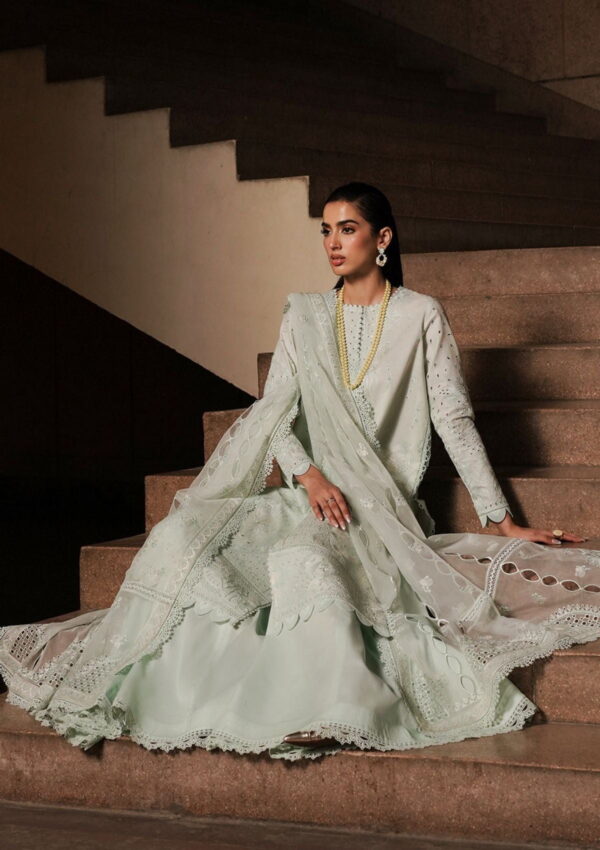 Afrozeh Acf 6 Celadon Chikankari Lawn Collection