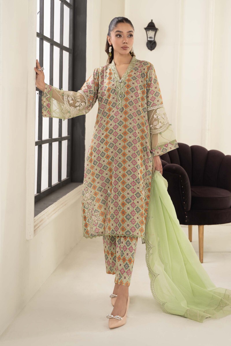 Maria B 3 Piece Embroidered Lawn Suit Dw-Ef24-111 Casuals