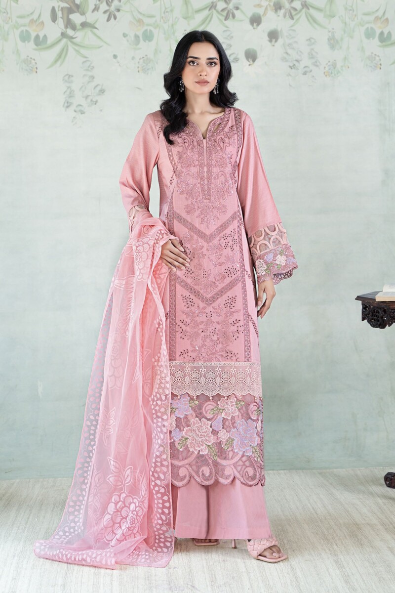 Maria B 3 Piece Embroidered Dobby Lawn Suit Dw-Ea24-03 Casuals