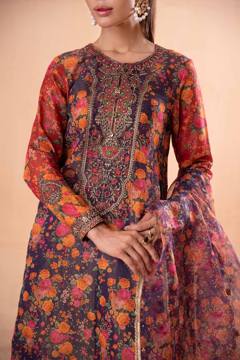 Maria B 3 Piece Printed Cotton Masoori Suit Dw-Ea24-31 Casuals