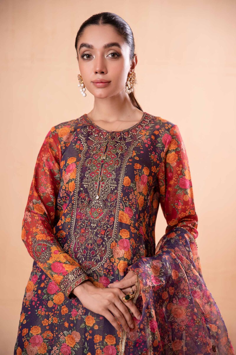 Maria B 3 Piece Printed Cotton Masoori Suit Dw-Ea24-31 Casuals