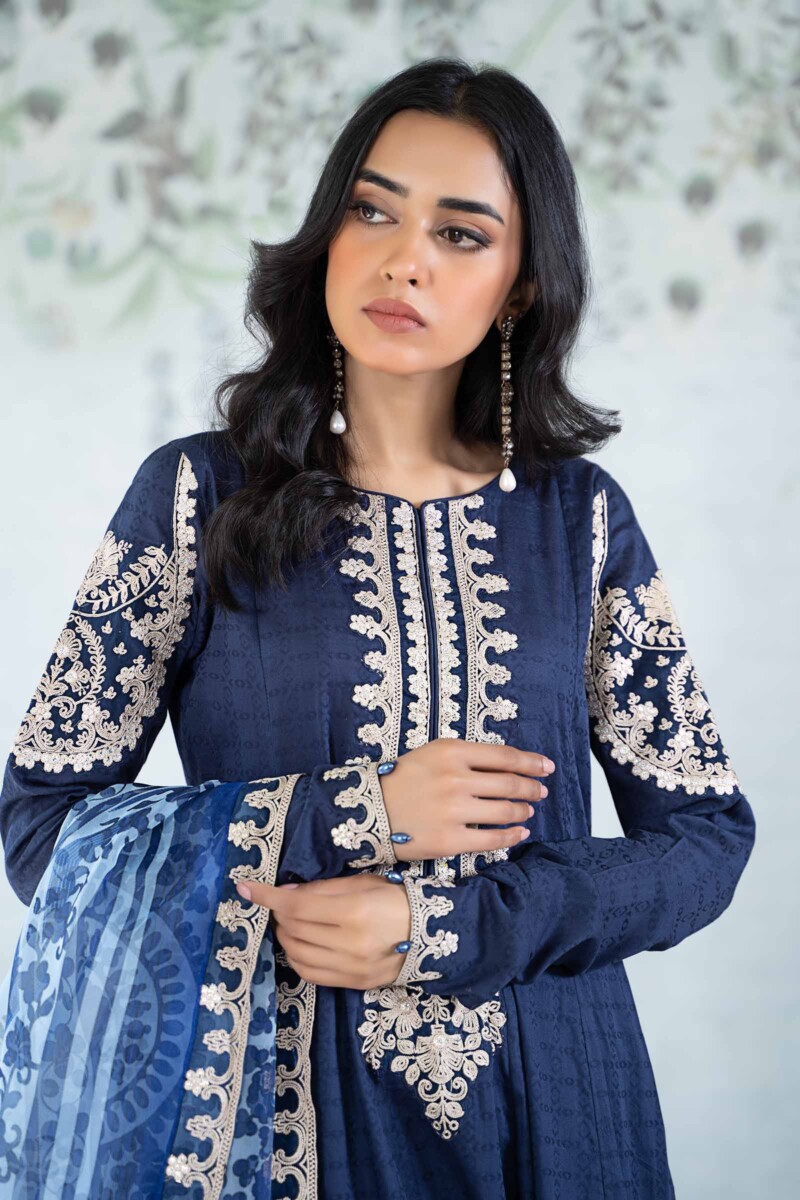 Maria B 3 Piece Dyed Jacquard Lawn Suit Dw-Ea24-34 Casuals