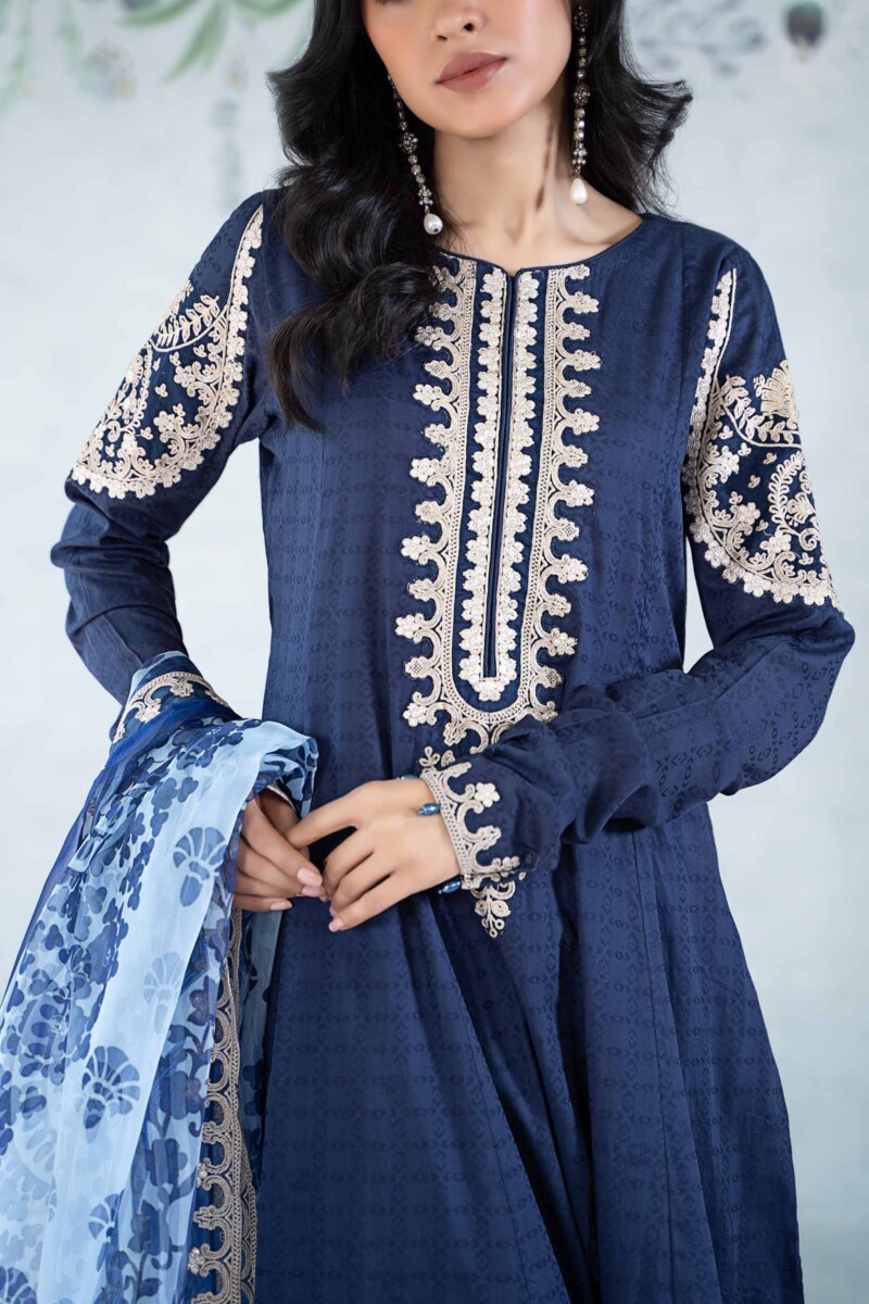 Maria B 3 Piece Dyed Jacquard Lawn Suit Dw-Ea24-34 Casuals