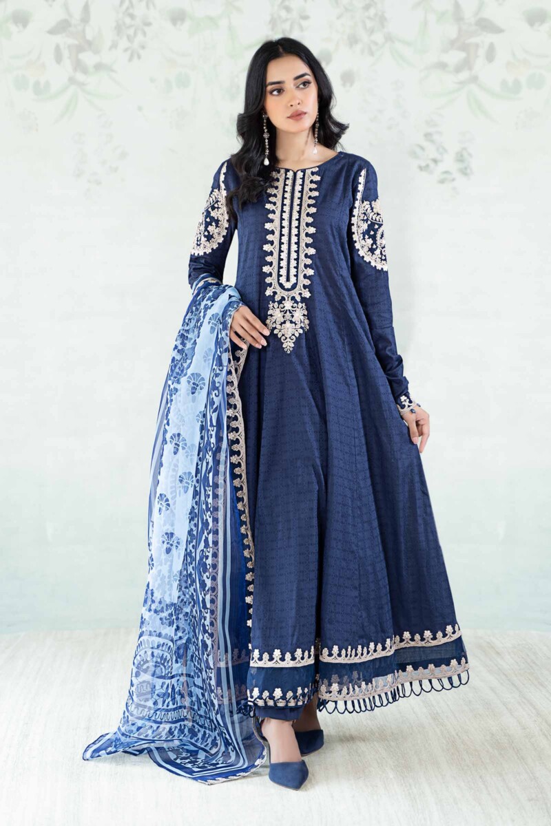 Maria B 3 Piece Dyed Jacquard Lawn Suit Dw-Ea24-34 Casuals