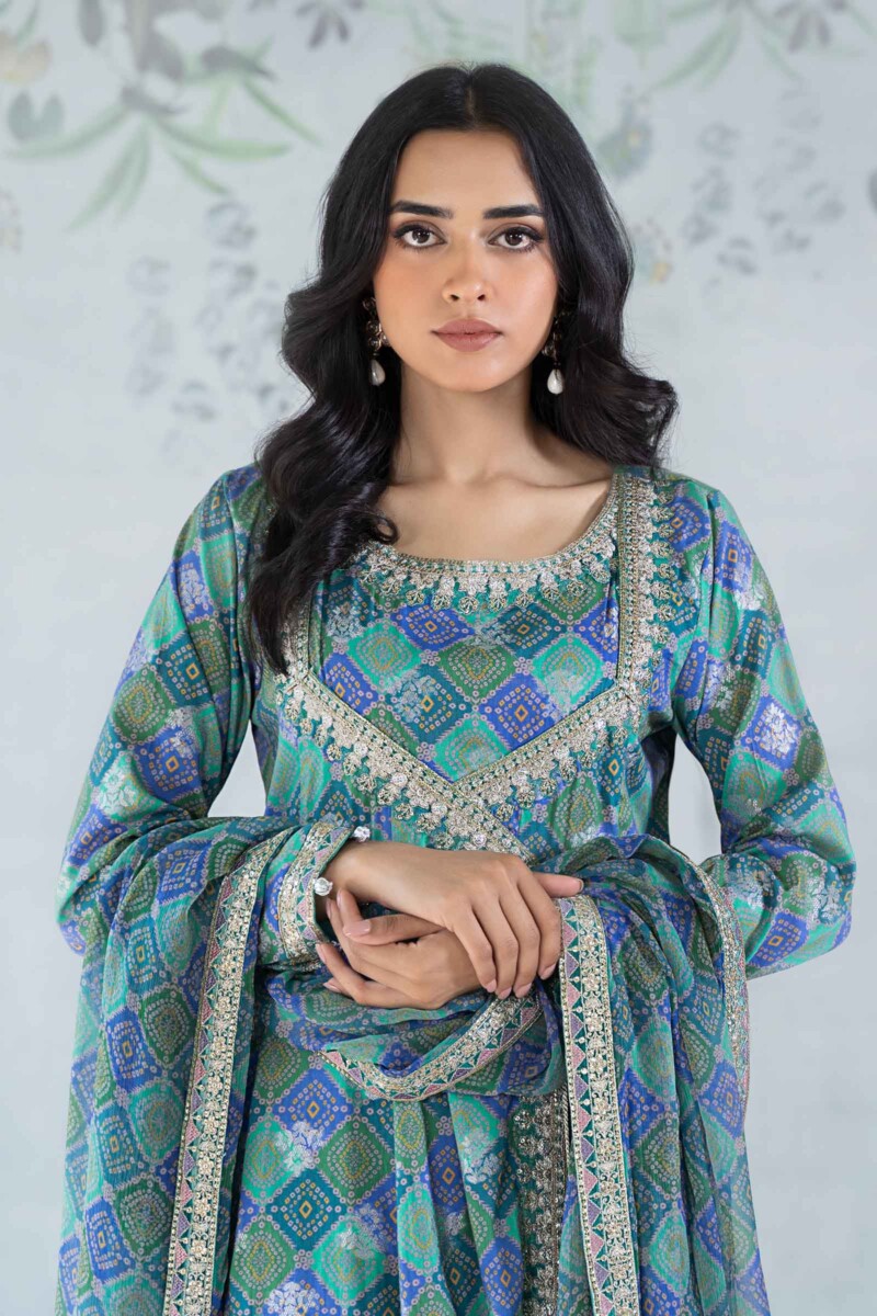 Maria B 3 Piece Printed Jacquard Broshia Suit Dw-Ea24-25 Casuals