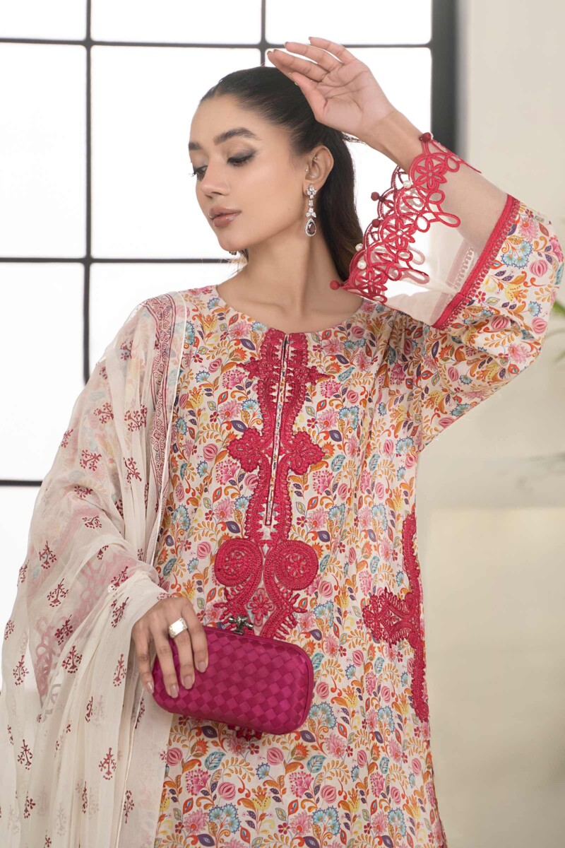 Maria B 3 Piece Embroidered Lawn Suit Dw-Ef24-112 Luxury Pret