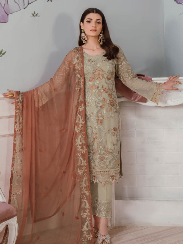 Ramsha F-2505 Embroidered Luxury Chiffon 3 Piece Collection 2024