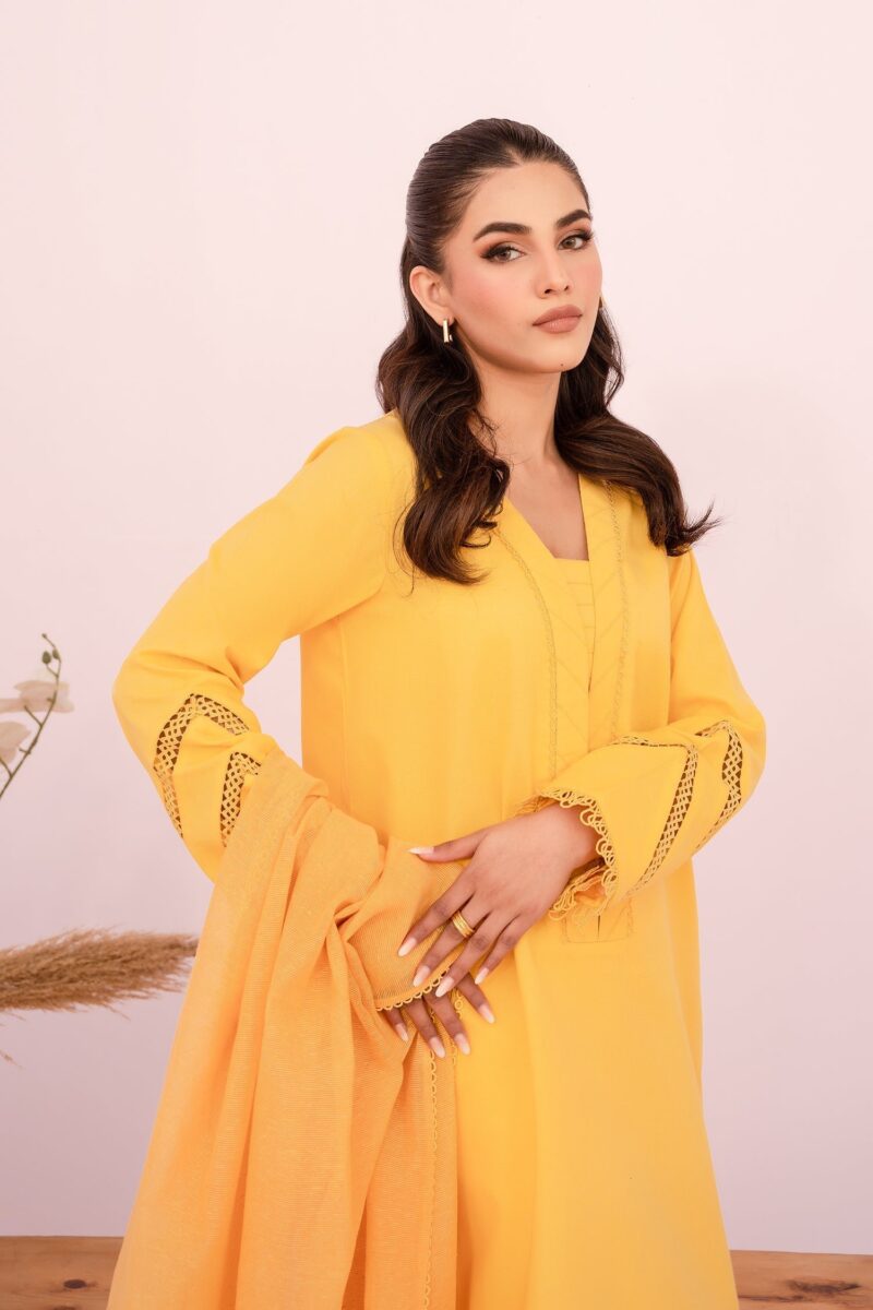 Hana Sunshine Sartorial Stitched Saffron Sartorial Stitched Summer Solids 3pc Collection 2024