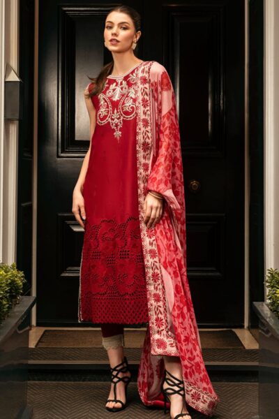 product Mushq Hmc 06 Crimson Chic Hemline Odyssey Lawn Collection