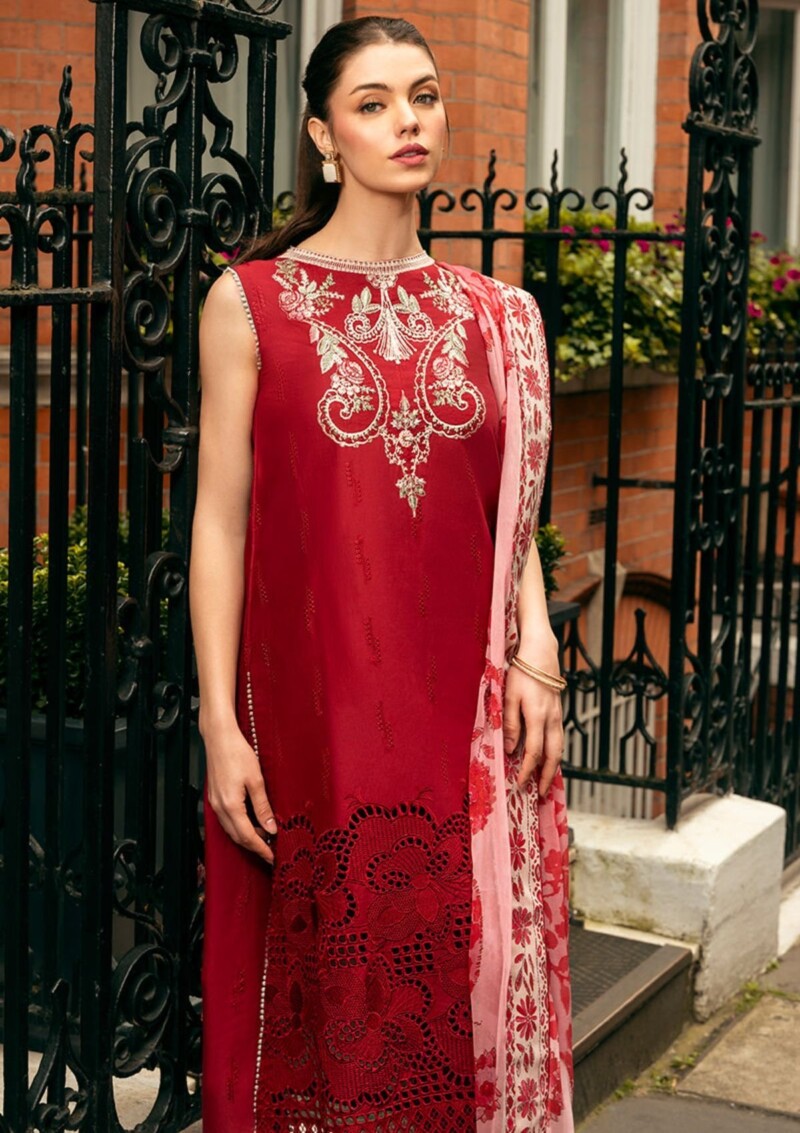 product Mushq Hmc 06 Crimson Chic Hemline Odyssey Lawn Collection