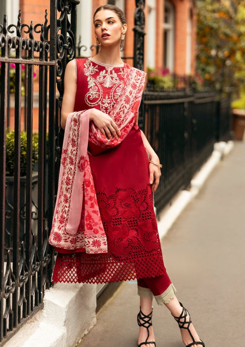 product Mushq Hmc 06 Crimson Chic Hemline Odyssey Lawn Collection