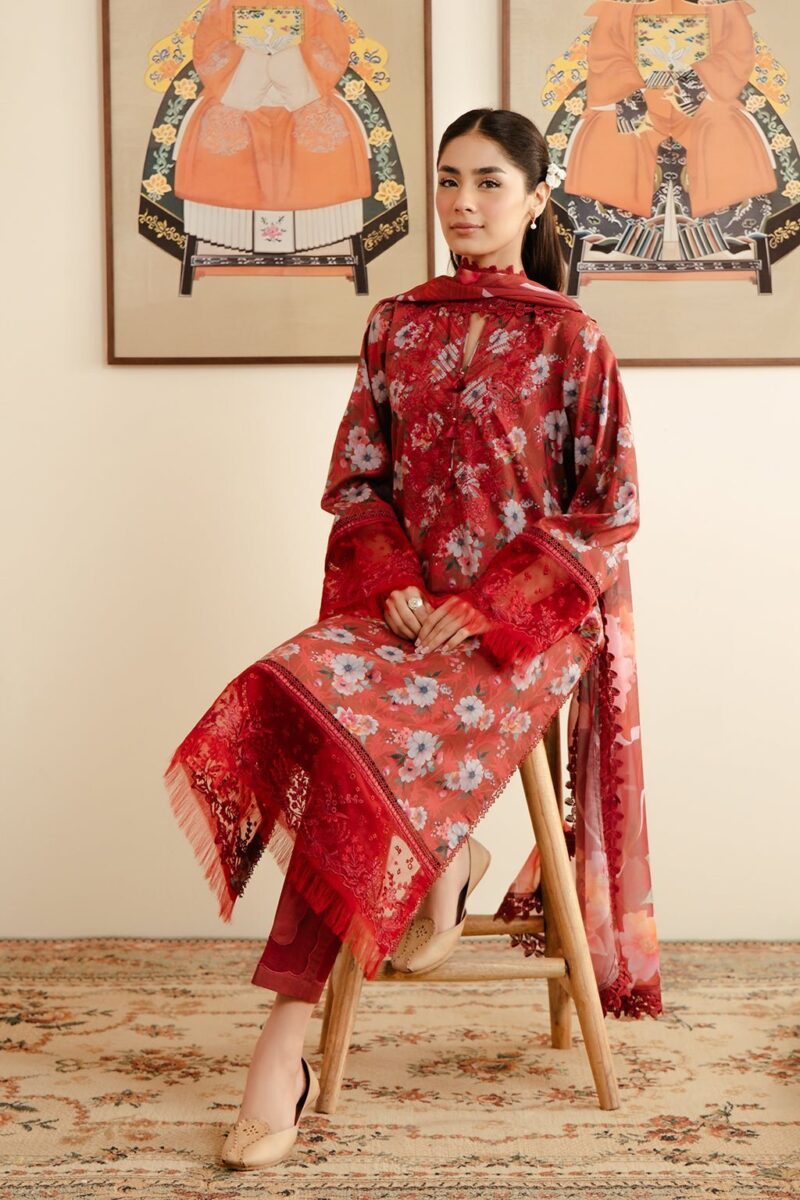 Afrozeh Malina Al-24-V3-08 Karis Embroidered Luxury Lawn 3pc Suit Collection 2024