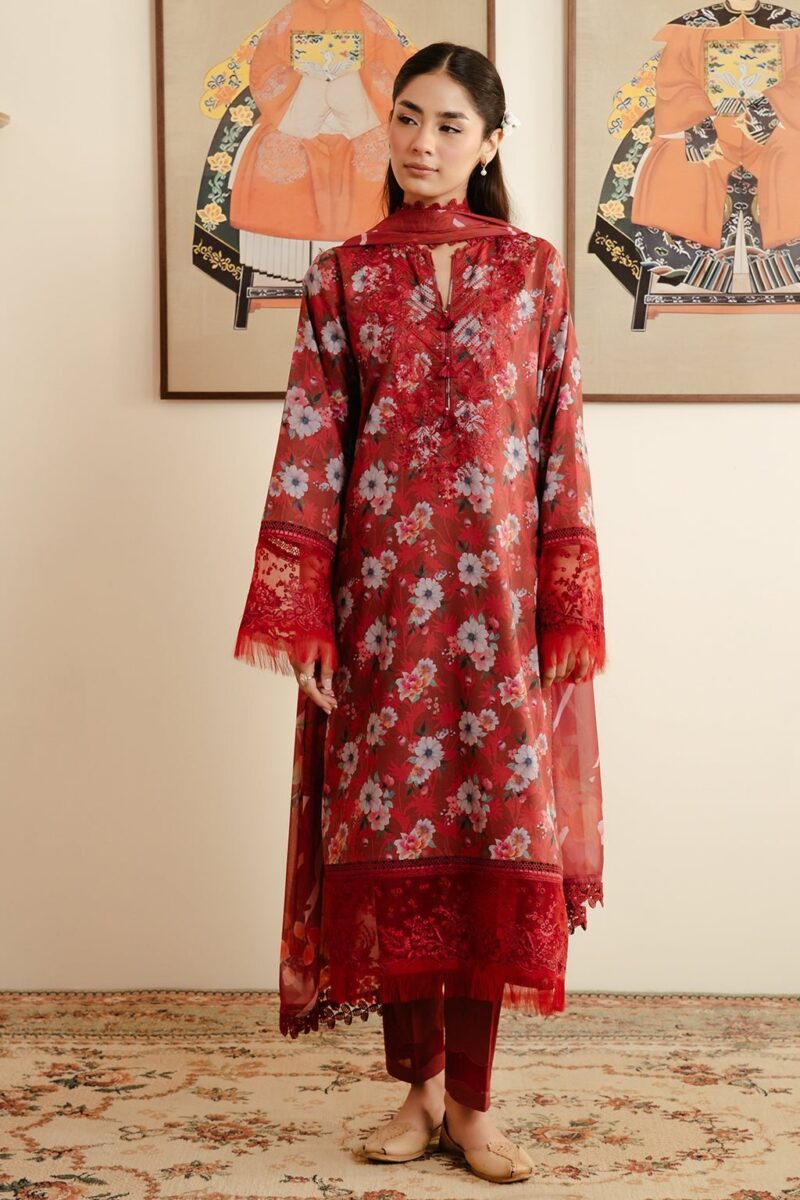 Afrozeh Malina Al-24-V3-08 Karis Embroidered Luxury Lawn 3pc Suit Collection 2024