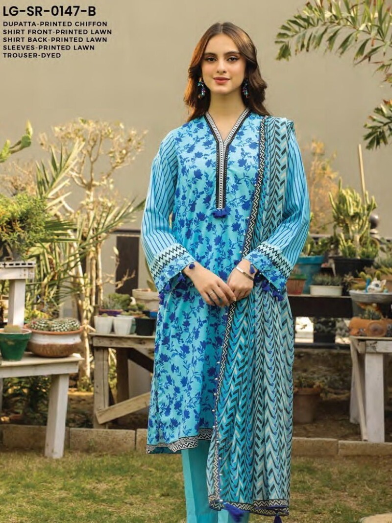 Komal Lg-Sr-0147-B Printed Lawn 3pc Suit Collection 2024