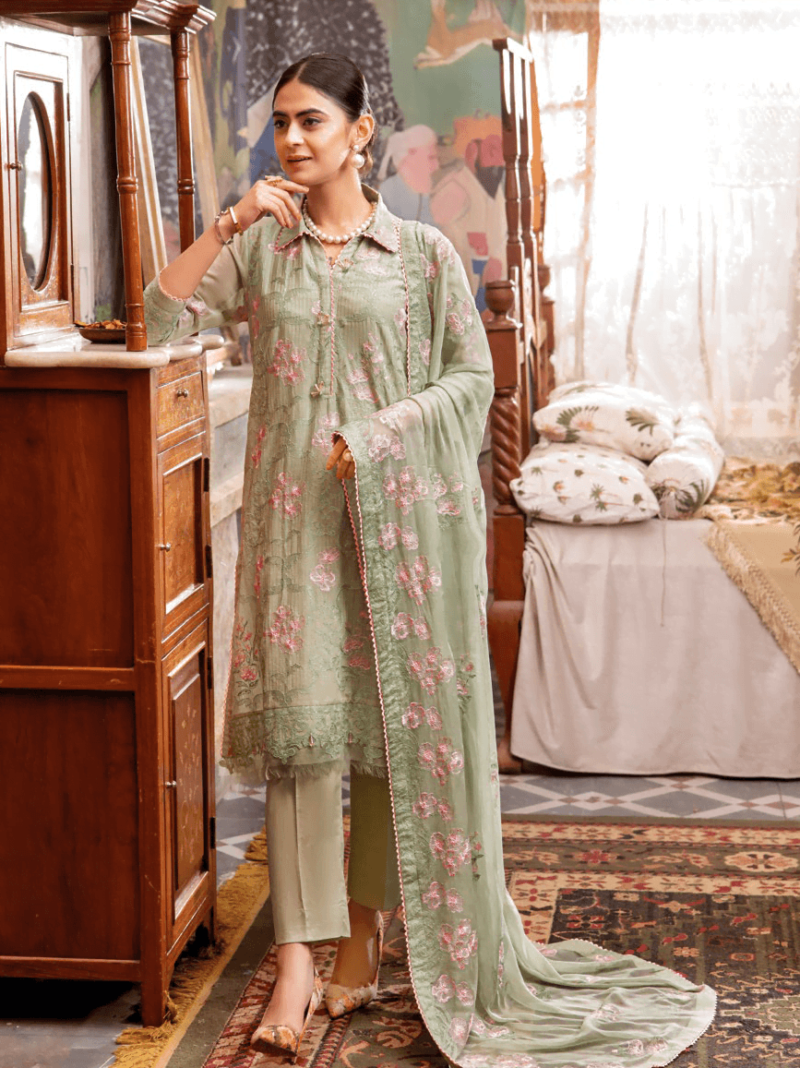 Gul Ahmed Lsv-42002 Premium Embroidered Swiss Voile Collection 2024